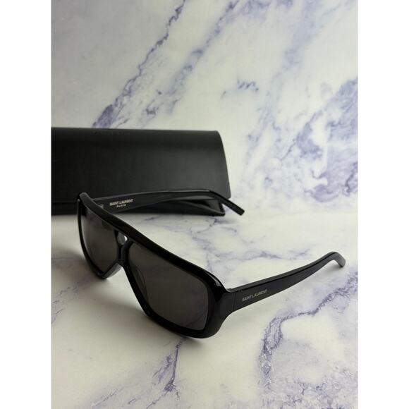 NEW Saint Laurent SL569Y Black Aviator Pilot Sunglasses main image 6